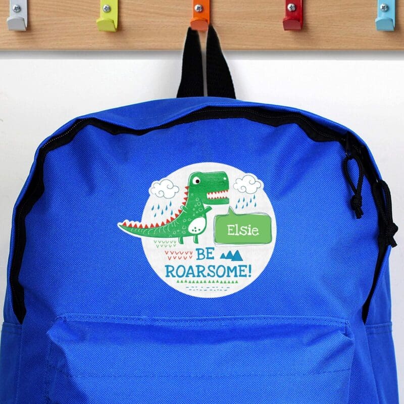 Personalised 'Be Roarsome' Dinosaur Backpack