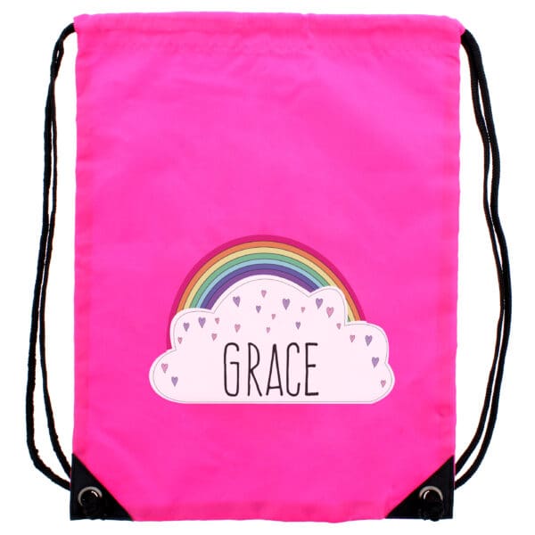 Personalised Rainbow Pink Kit Bag