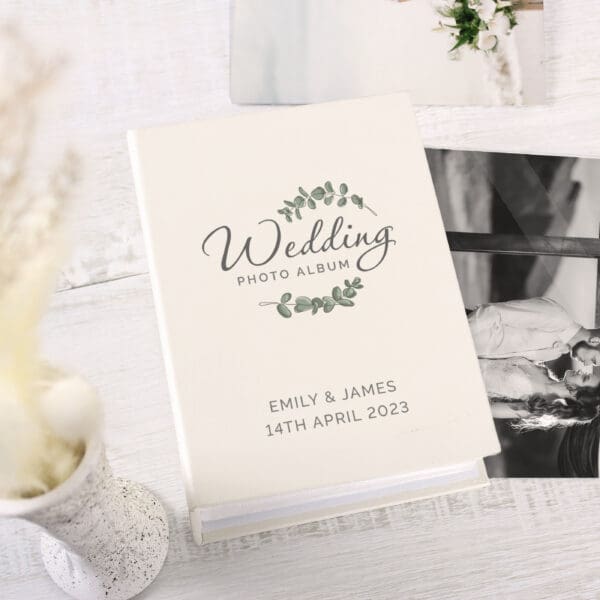 Personalised Botanical Wedding 6x4 Photo Album with Sleeves
