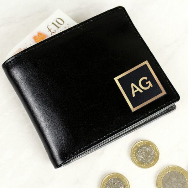Personalised Gold Initials Leather Wallet 35 Personalised Gold Initials Leather Wallet