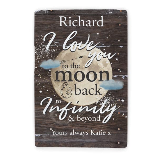Personalised To the Moon & Back Metal Sign