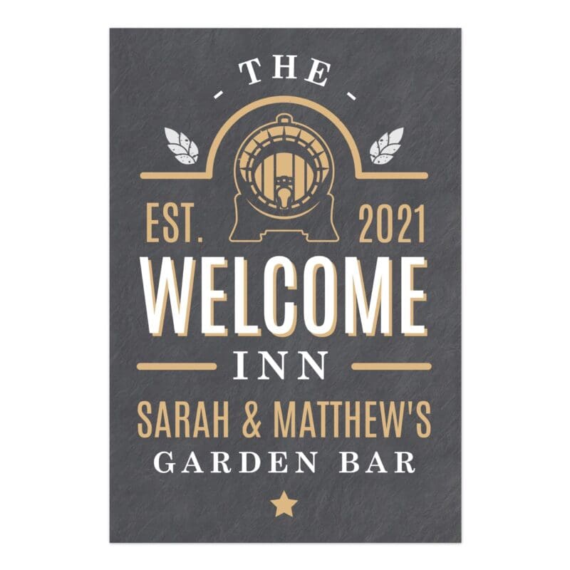 Personalised The Welcome Inn Metal Sign