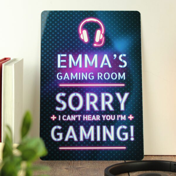 Personalised Gamer Warning Metal Sign 24 Personalised Gamer Warning Metal Sign