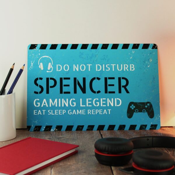 Personalised Gamer Do Not Disturb Metal Sign 23 Personalised Gamer Do Not Disturb Metal Sign