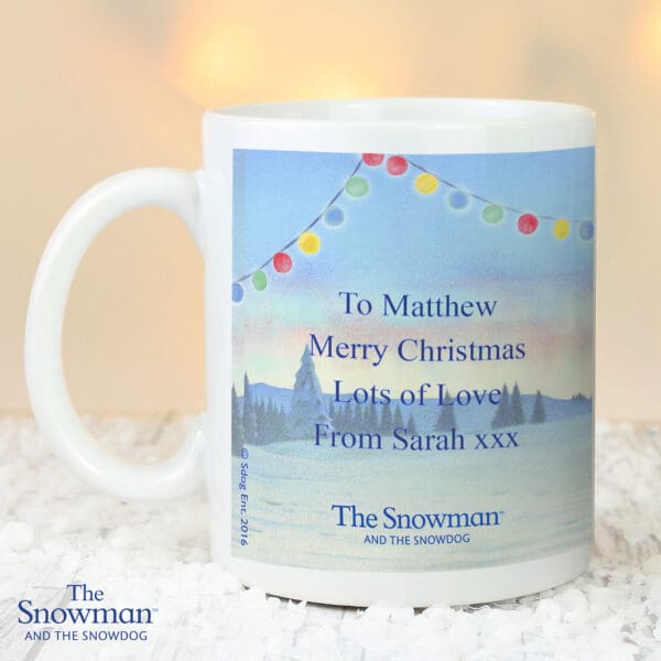 Personalised The Snowman and the Snowdog Mug