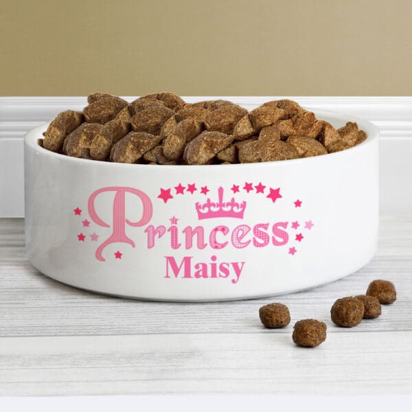 Personalised Princess 14cm Medium White Pet Bowl 22 Personalised Princess 14cm Medium White Pet Bowl
