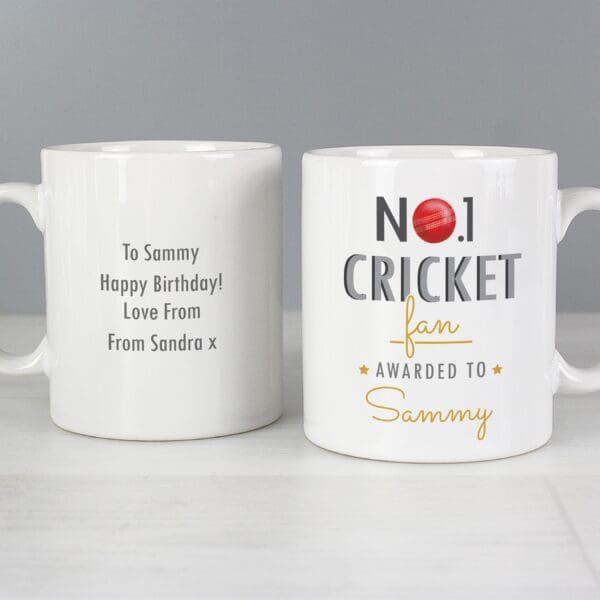 Personalised No.1 Cricket Fan Mug