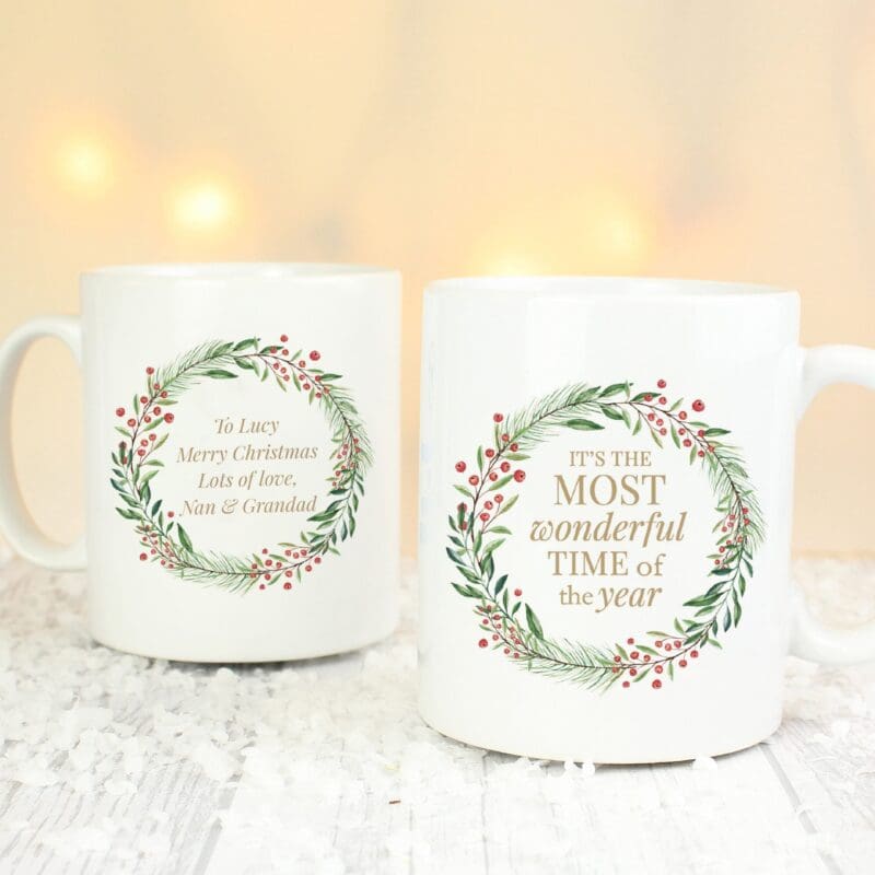 Personalised 'Wonderful Time of The Year' Christmas Mug
