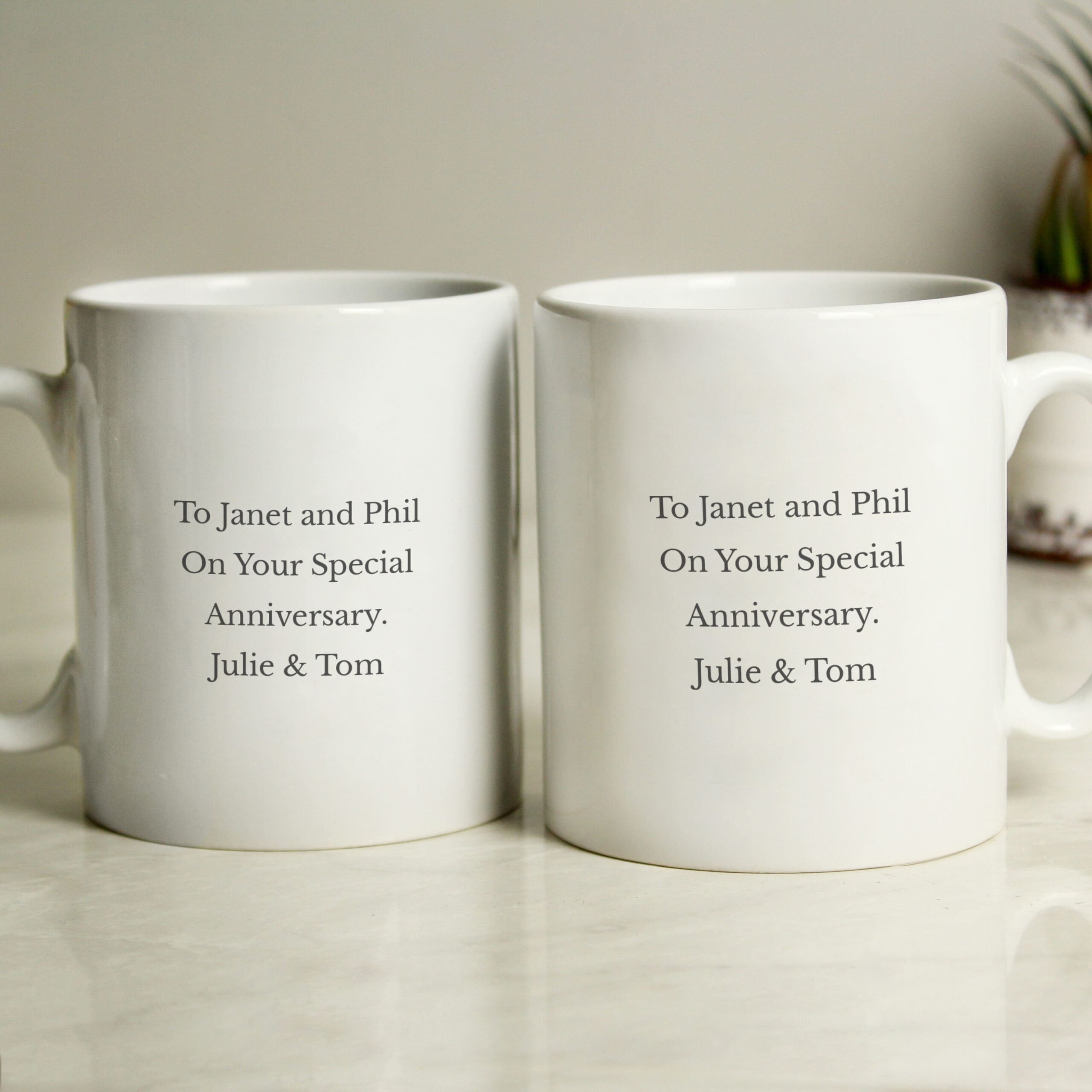 Personalised 25th Silver Anniversary Mug Set 6 Personalised 25th Silver Anniversary Mug Set