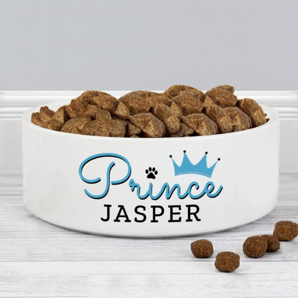 Personalised Prince 14cm Medium Ceramic White Pet Bowl 20 Personalised Prince 14cm Medium Ceramic White Pet Bowl