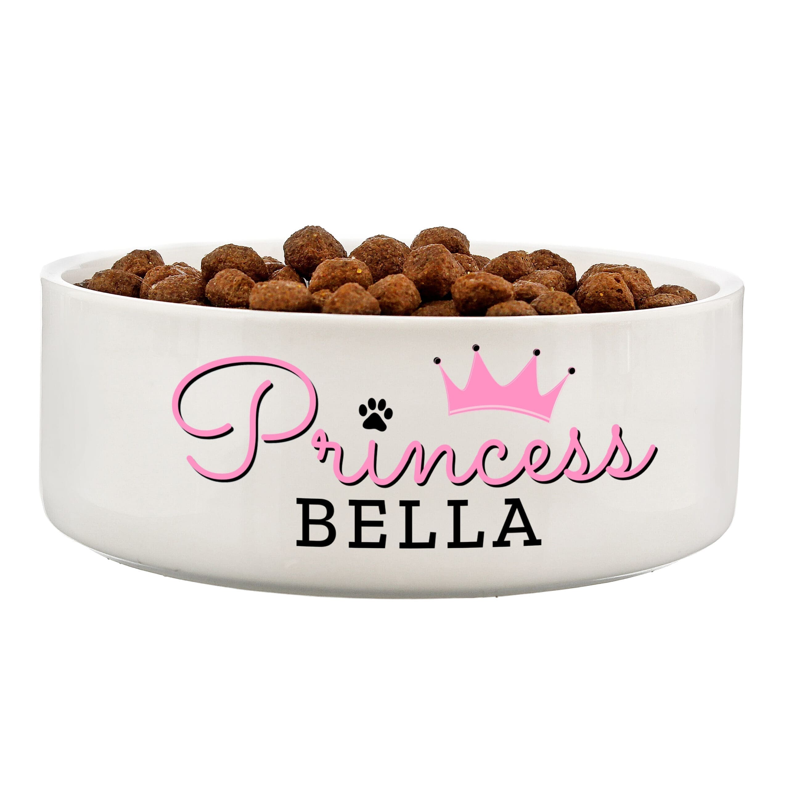 Personalised Princess 14cm Medium Ceramic White Pet Bowl 2 Personalised Princess 14cm Medium Ceramic White Pet Bowl