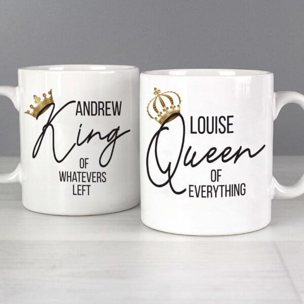 Personalised King and Queen of Everything Mug Set 29 Personalised King and Queen of Everything Mug Set