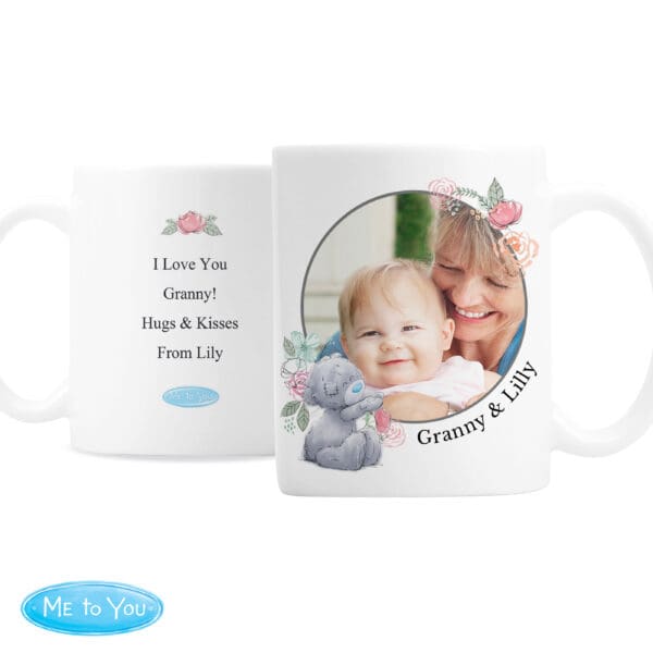 Personalised Me To You Floral Photo Upload Mug