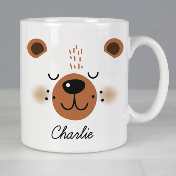 Personalised Cute Bear Face Mug 3 Personalised Cute Bear Face Mug