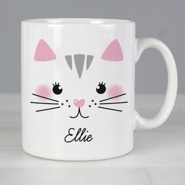 Personalised Cute Cat Face Mug 4 Personalised Cute Cat Face Mug