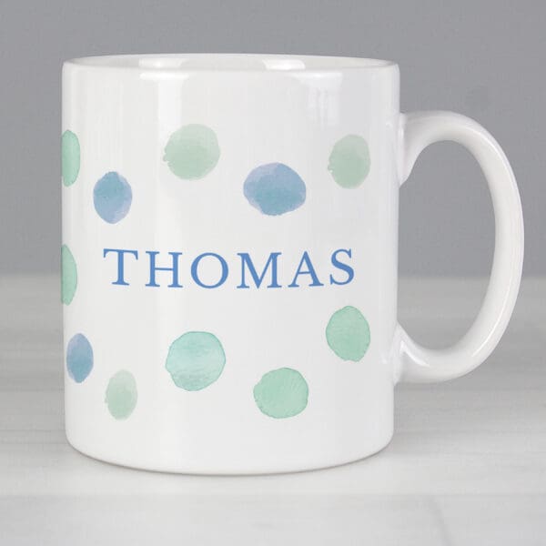 Personalised Blue Spot Mug 1 Personalised Blue Spot Mug
