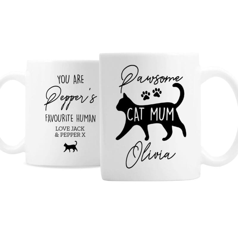 Personalised Pawsome Cat Mum Mug