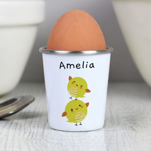 Personalised Easter Chicks Egg Cup 12 Personalised Easter Chicks Egg Cup