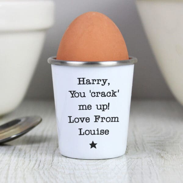 Personalised Star Free Text Egg Cup 24 Personalised Star Free Text Egg Cup