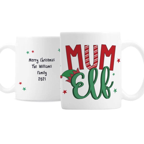 Personalised Mum Elf Mug