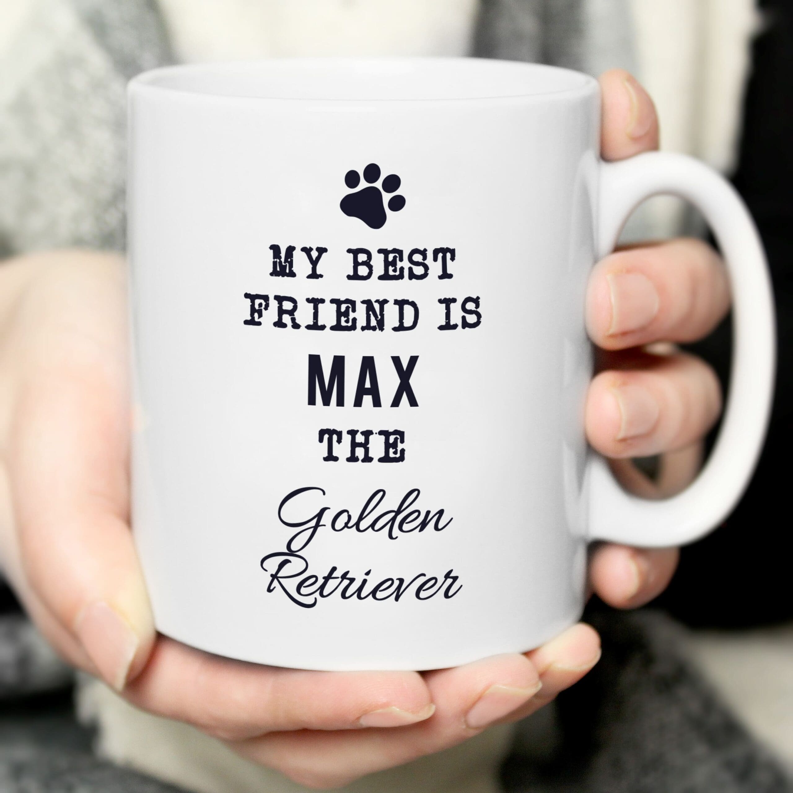 Personalised Paw Print Dog Breed Mug 1 Personalised Paw Print Dog Breed Mug