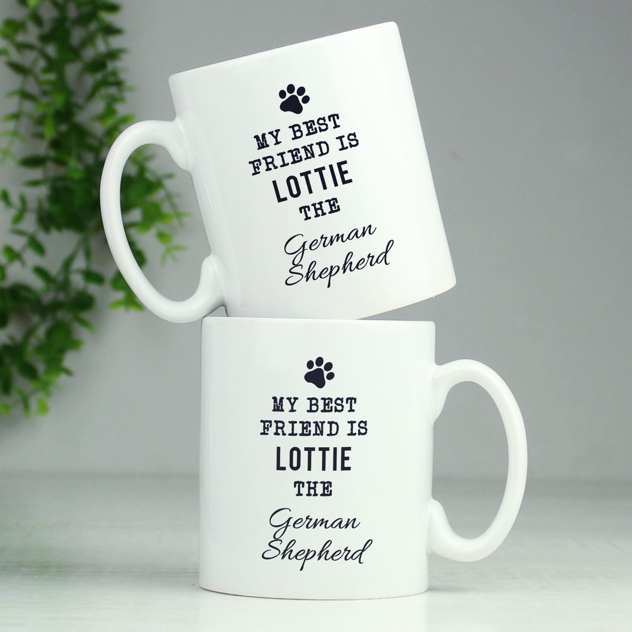 Personalised Paw Print Dog Breed Mug 2 Personalised Paw Print Dog Breed Mug