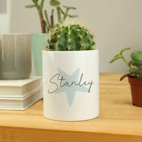 Personalised Blue Star Ceramic Storage Pot 15 Personalised Blue Star Ceramic Storage Pot