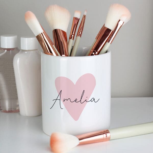Personalised Pink Heart Ceramic Storage Pot 31 Personalised Pink Heart Ceramic Storage Pot