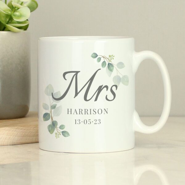 Personalised Botanical Mrs Mug 9 Personalised Botanical Mrs Mug