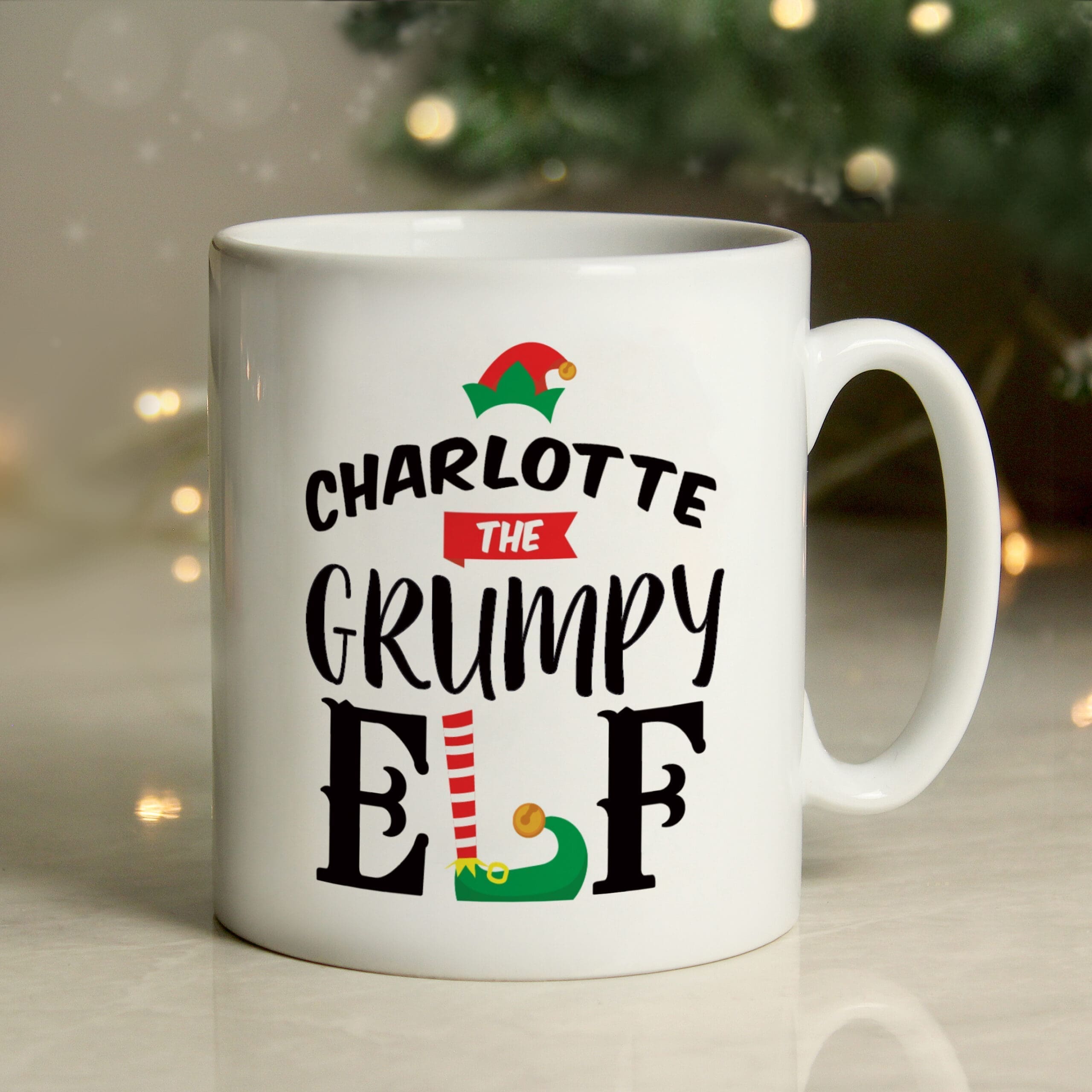 Personalised Elf Christmas Mug 3 Personalised Elf Christmas Mug