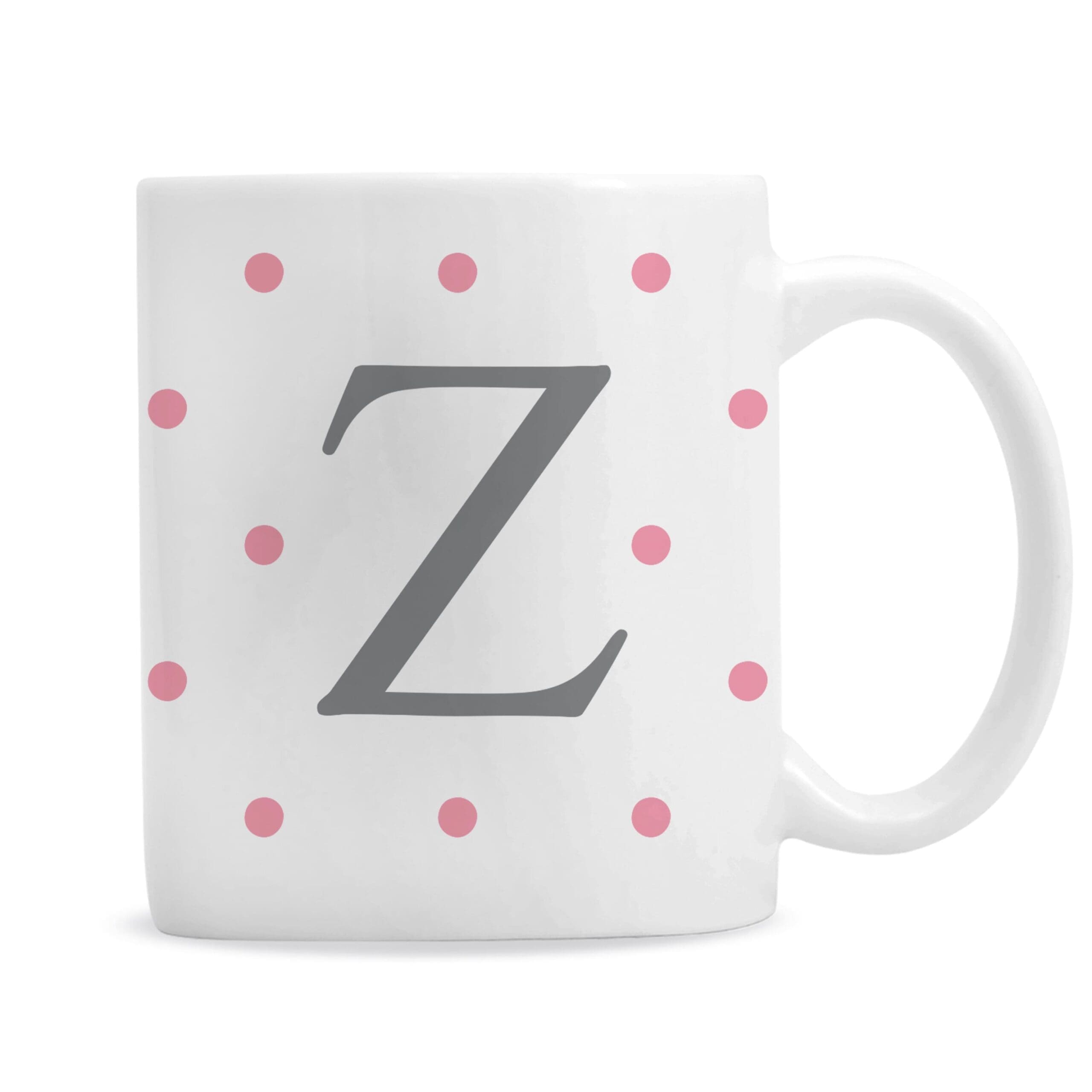 Personalised Monogram Pink Spot Mug