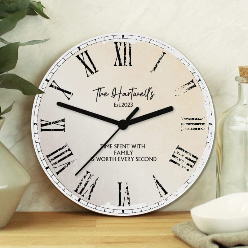 Personalised Rustic Large Wooden Clock