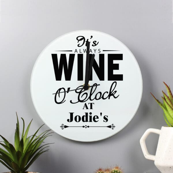 Personalised Wine OClock Clock