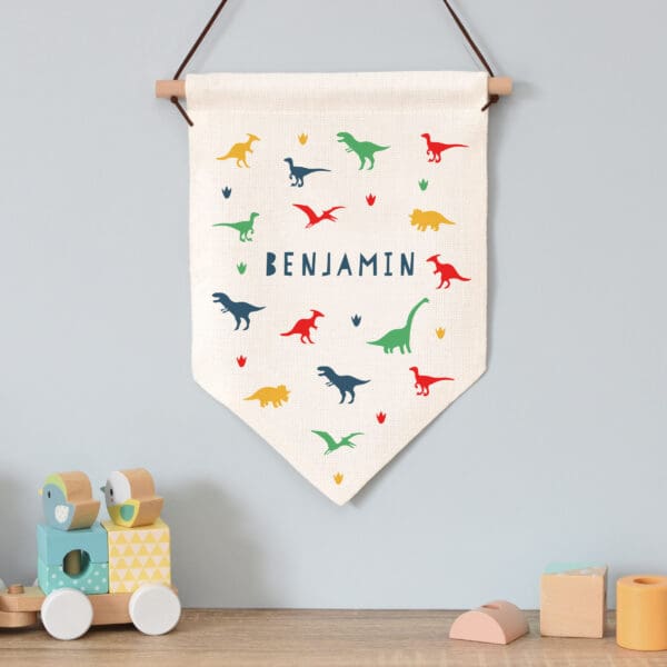 Personalised Dinosaur Hanging Banner
