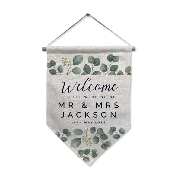 Personalised Botanical Wedding Hanging Banner