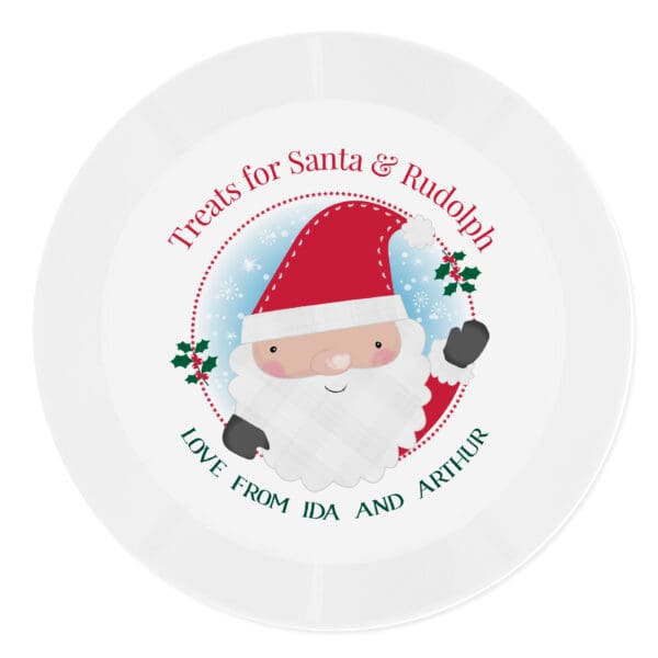 Personalised Santa Christmas Eve Mince Pie Plastic Plate