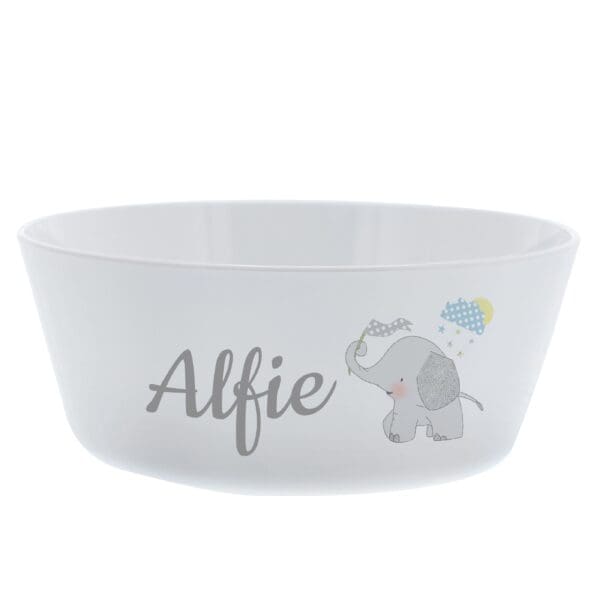 Personalised Hessian Elephant Plastic Bowl