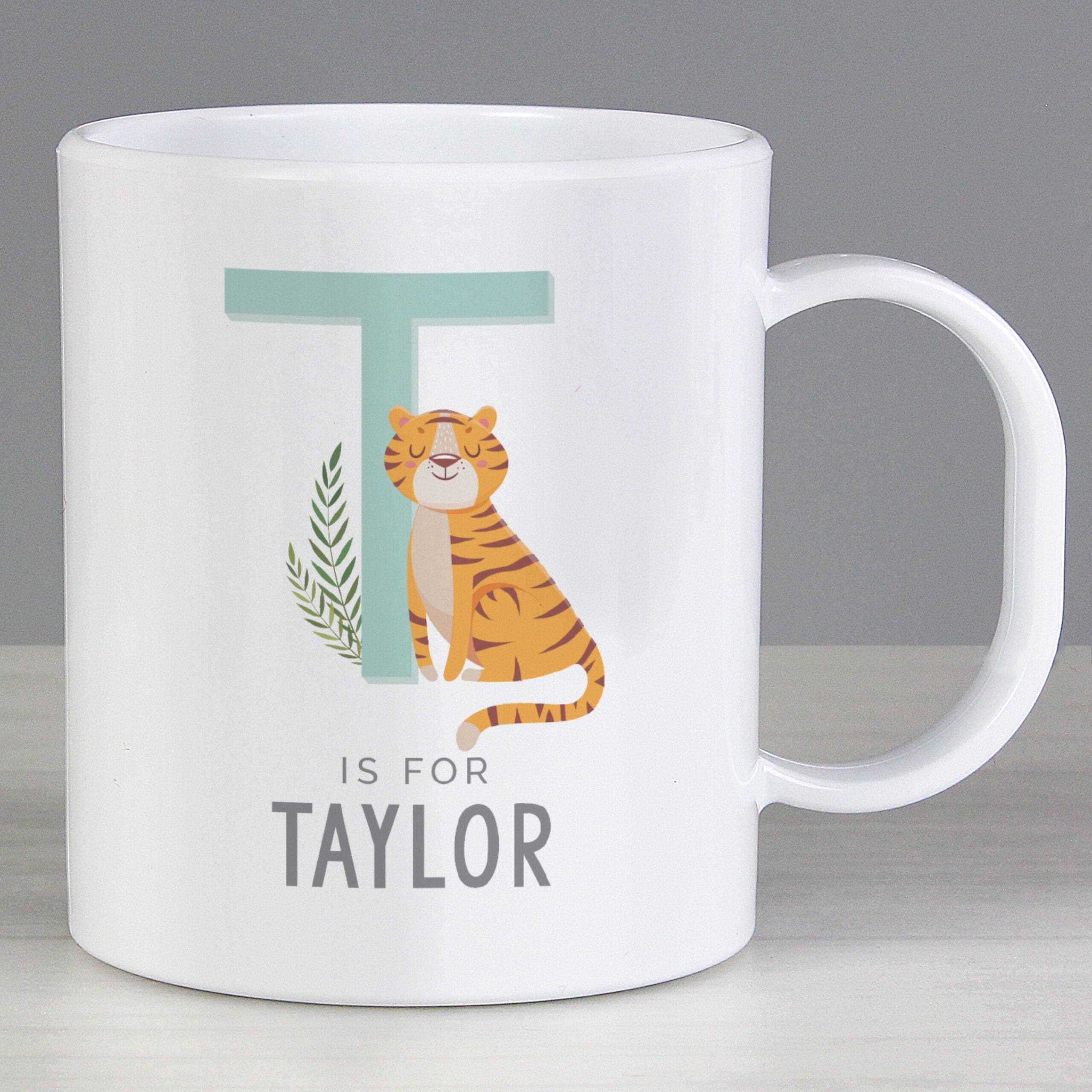 Personalised Animal Alphabet Plastic Mug 1 Personalised Animal Alphabet Plastic Mug