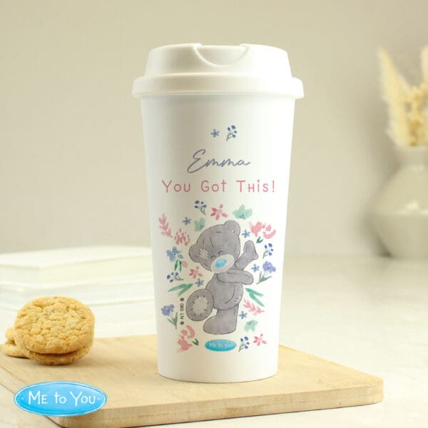 Personalised Me To You Floral Insulated Reusable Eco Travel Cup