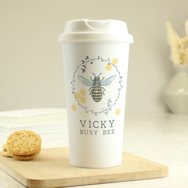 Personalised Bee Insulated Travel Cup 12 Personalised Bee Insulated Travel Cup
