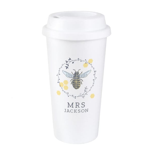 Personalised Bee Insulated Travel Cup