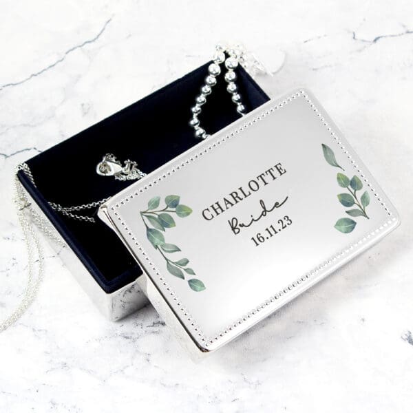 Personalised Botanical Rectangular Jewellery Box