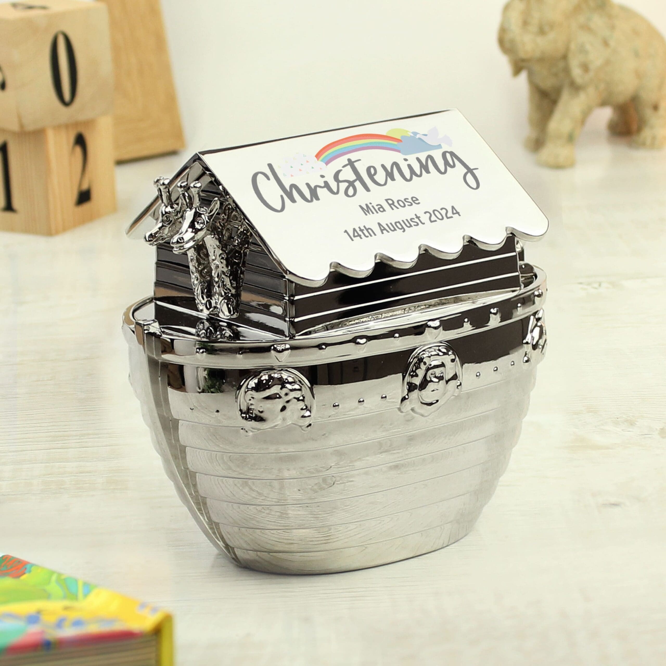 Personalised Christening Noahs Ark Money Box ForYou.ie