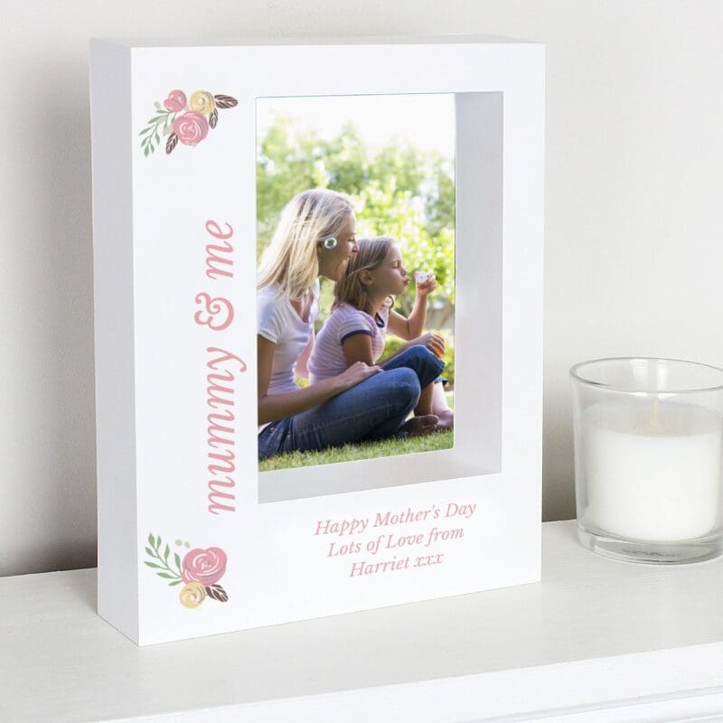 Personalised Floral 5x7 Box Photo Frame