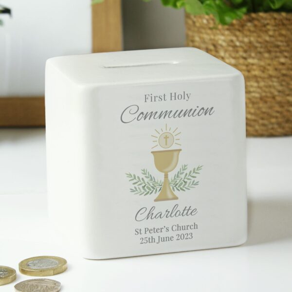 Personalised First Holy Communion Ceramic Square Money Box 11 Personalised First Holy Communion Ceramic Square Money Box