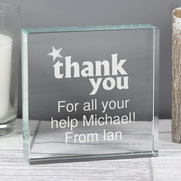 Boss’s Day 4 Personalised Thank you Crystal Token