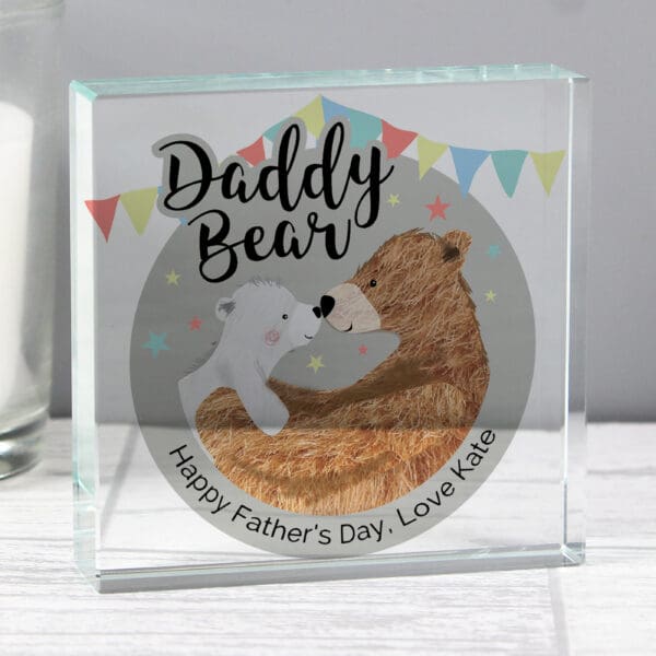 Personalised Daddy Bear Crystal Token