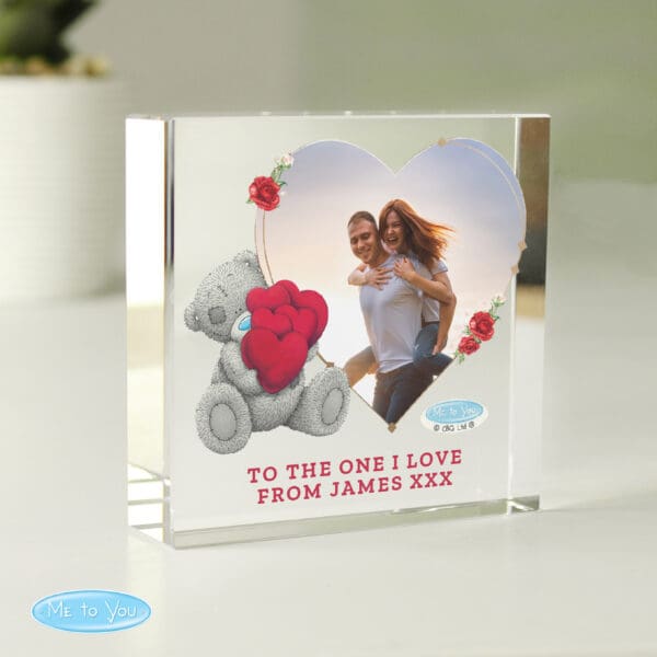 Personalised Me To You Heart Photo Upload Glass Token
