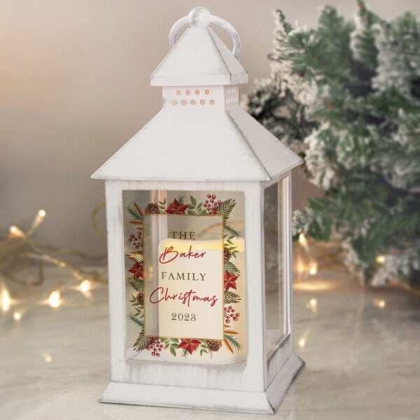 Personalised Christmas White LED Lantern 4 Personalised Christmas White LED Lantern