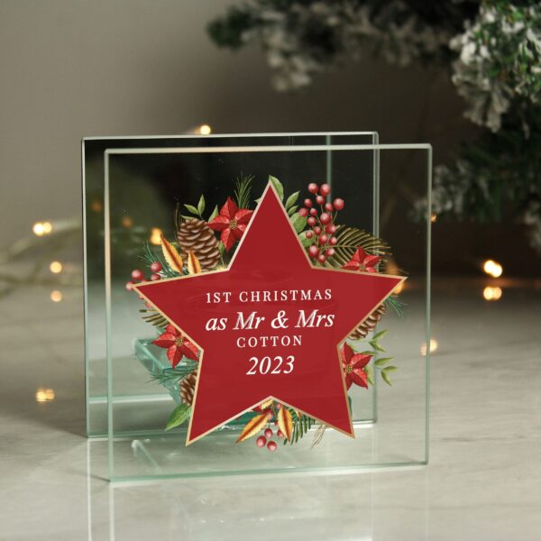 Personalised Christmas Glass Tea Light Candle Holder 13 Personalised Christmas Glass Tea Light Candle Holder